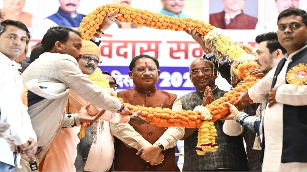 CM vishnudev Sai attended the oath taking ceremony of Sarva Ravidas Samaj in Raipur