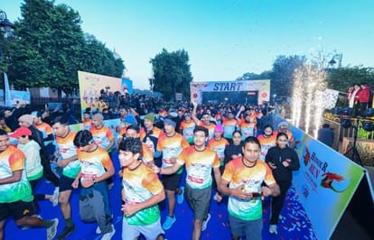 CM Bhajanlal Sharma Flags Off Honor Run Marathon in Jaipur; Dharmendra Poonia and Neeta Patel Win Top Titles