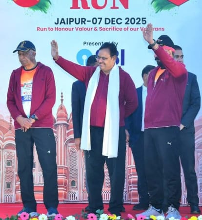 CM Bhajanlal Sharma Flags Off Honor Run Marathon in Jaipur; Dharmendra Poonia and Neeta Patel Win Top Titles