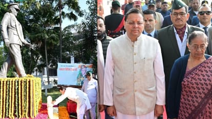 स्व. जनरल बिपिन रावत को श्रद्धांजलि देते सीएम धामी