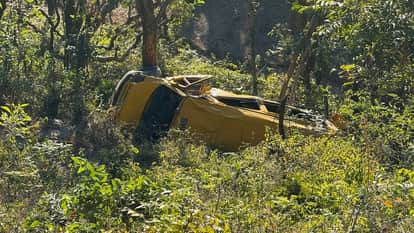 School van falls 100 meter deep into ditch in Vikasnagar