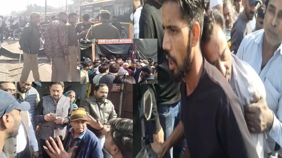 Meerut Encroachment Drive: Clash Between Traders and Nagar Nigam Team at Hapur Adda