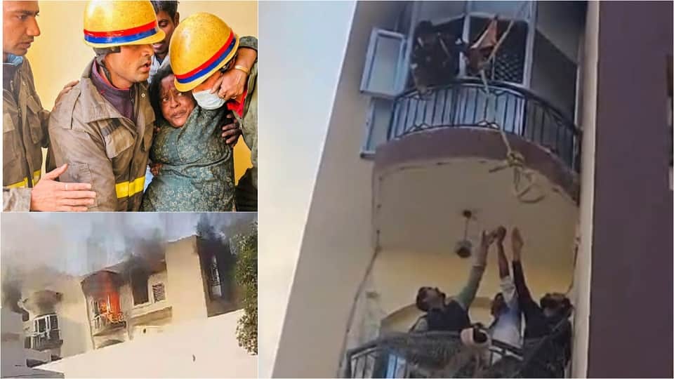 Brave Firefighters Rescue Family from Blaze in Agra Apartment, Entire Flat Destroyed