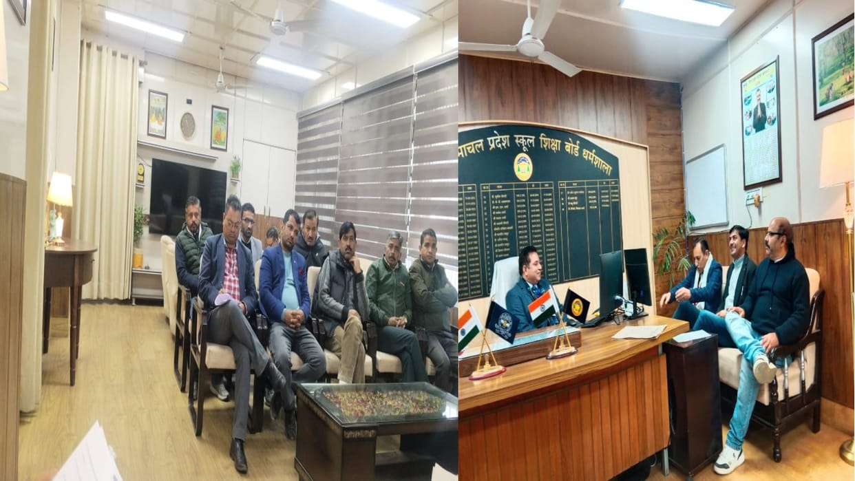 delegation of Himachal Pradesh Rajkiya Adhyapak Sangh met the Secretary, Himachal Pradesh Education Board.
