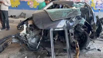 accident on Majitha Road bridge speeding car hits railing three killed