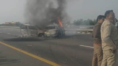 Barabanki accident: Cars collide on Purvanchal Expressway, five burned alive as gate fails to open, bodies str