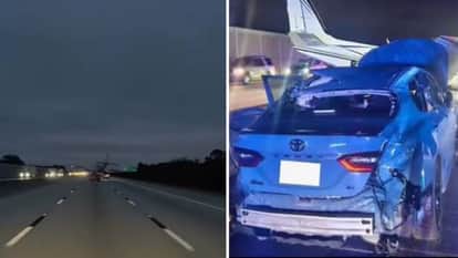 Plane collides with car amid emergency landing on Floridas I-95 highway