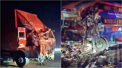 Sikar News: Horrific road accident in Fatehpur, 3 killed and 18 injured in collision between sleeper bus-truck