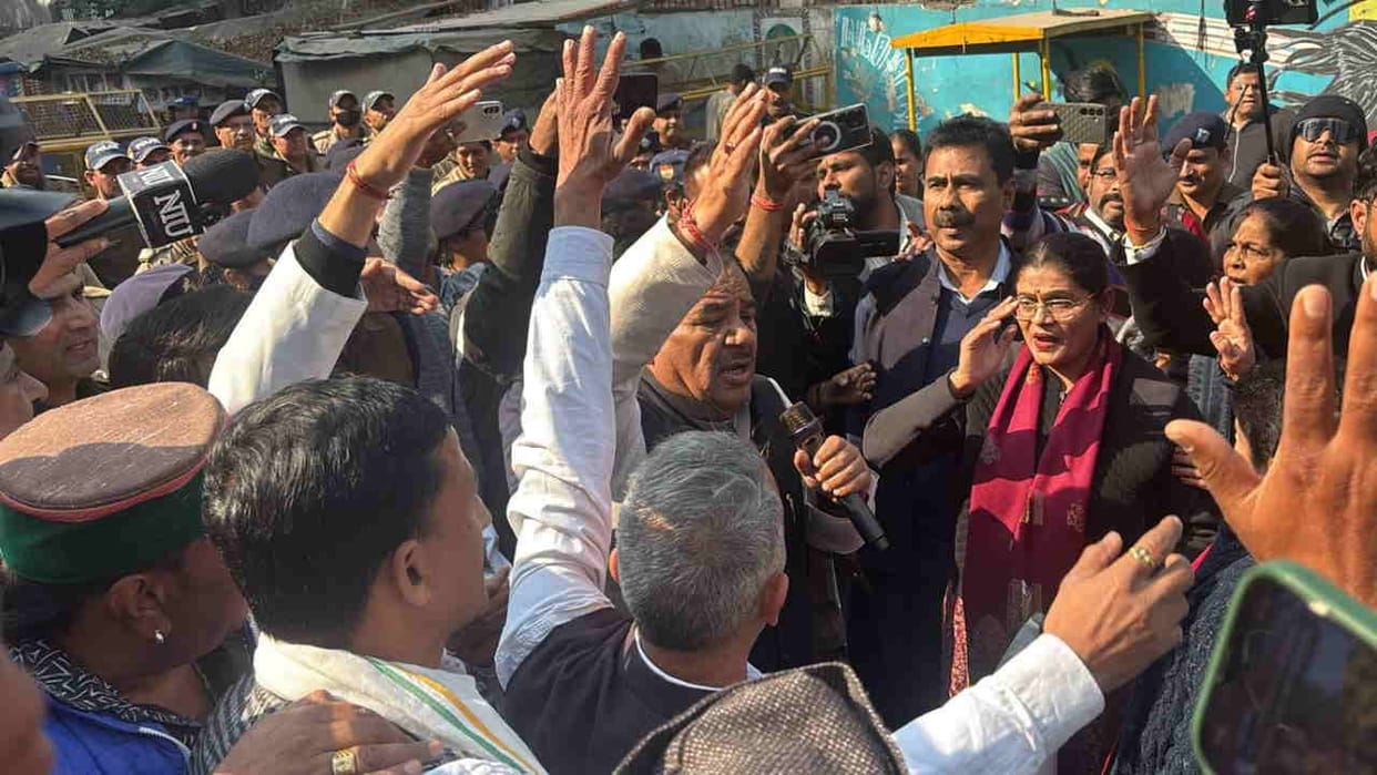 Unemployed nurses staged a protest Congress leader Harak Singh Rawat arrived to show his support Dehradun news
