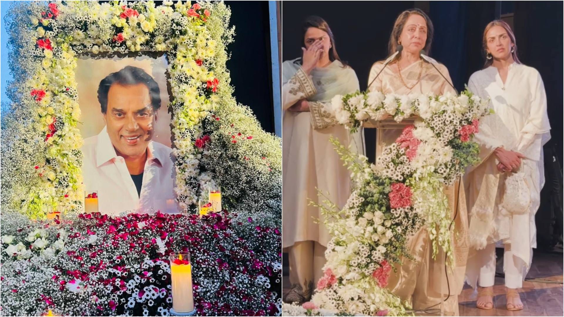 हमारी बहुत सुंदर फुलवारी है, इसे सहेज कर रखना', धर्मेंद्र की बातें याद कर  छलक आईं हेमा मालिनी की आंखें - Hema Malini Gets Emotional In Late Actor  Dharmendra Prayer Meet Held