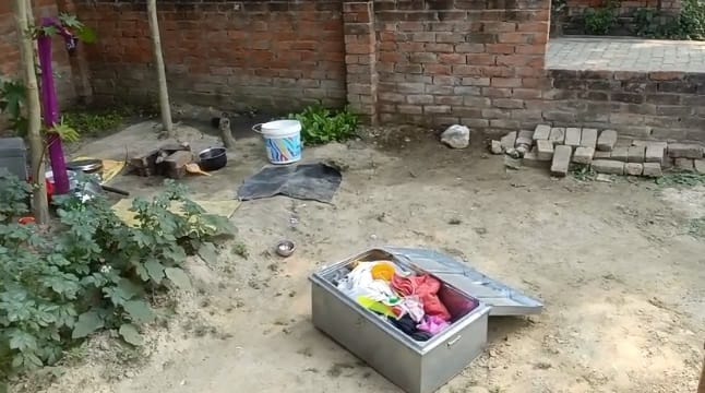 Kanpur Elderly womans house vandalized and burgled bicycle damaged jewelry and cash stolen