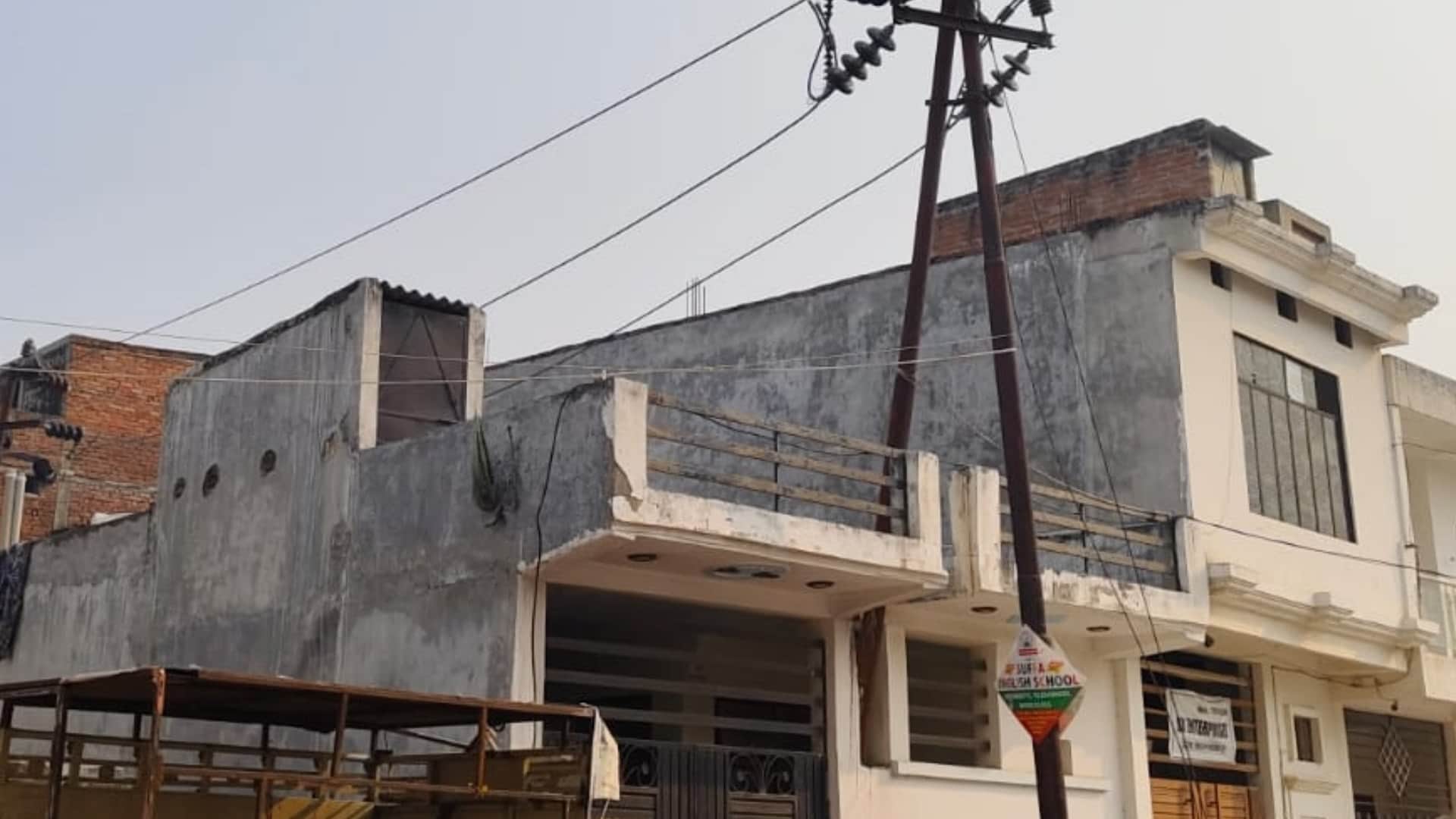 Lucknow: Not only the high tension power lines but even the poles were brought inside the house.
