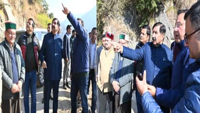 Deputy cm Mukesh Agnihotri inspected the main pipeline of Uhl drinking water near Sakor village.