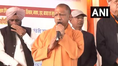 Chief Minister Yogi Adityanath in Daulatpur in Barabanki.