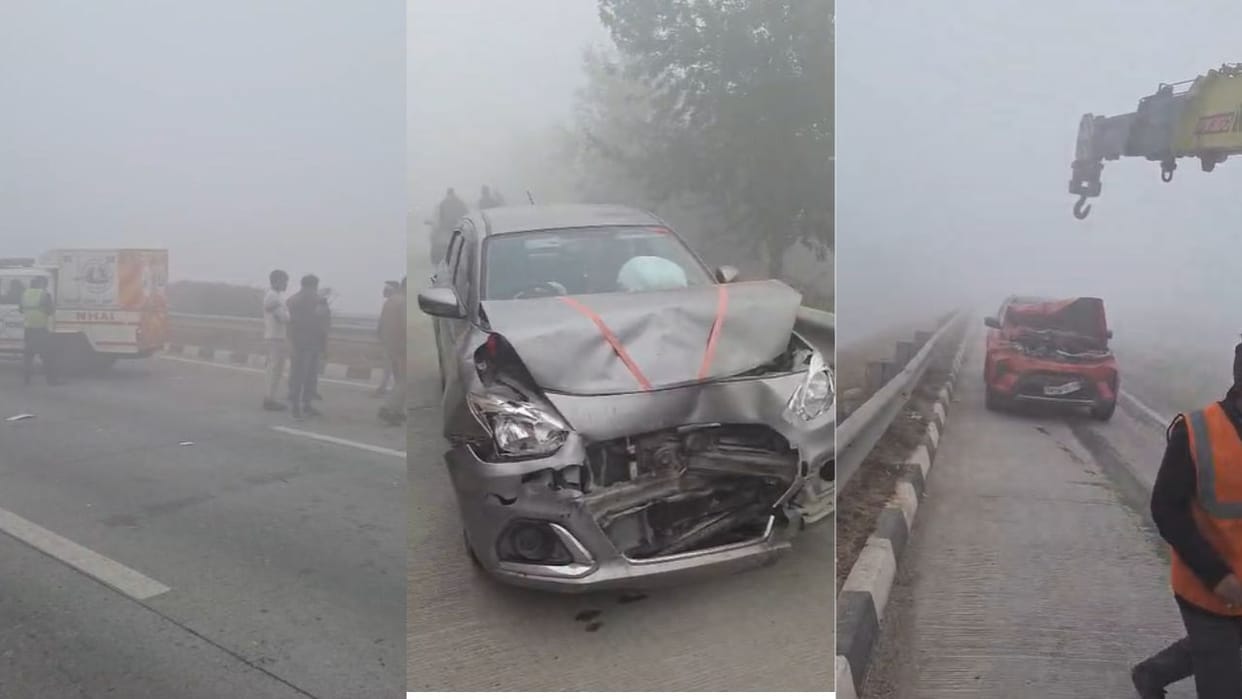 Several vehicles collided on Eastern Peripheral Expressway in Greater Noida due to fog