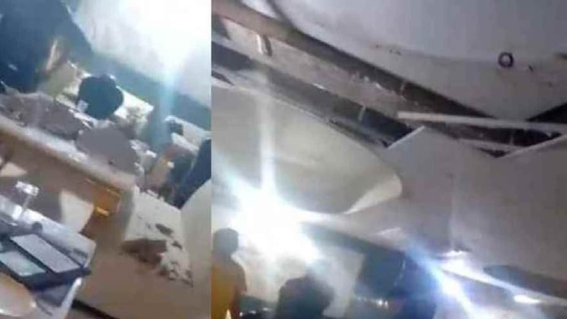 रेस्तरां की छत भरभराकर गिरी