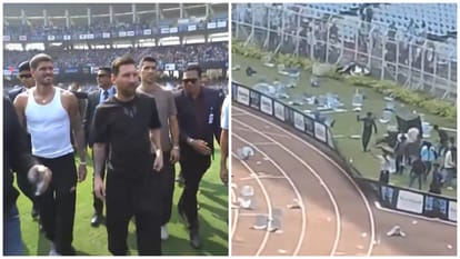 VIDEO: Lionel Messi Fans Create Chaos in Kolkata,Angry Over Early Exit from Stadium, Chairs and Bottles Thrown