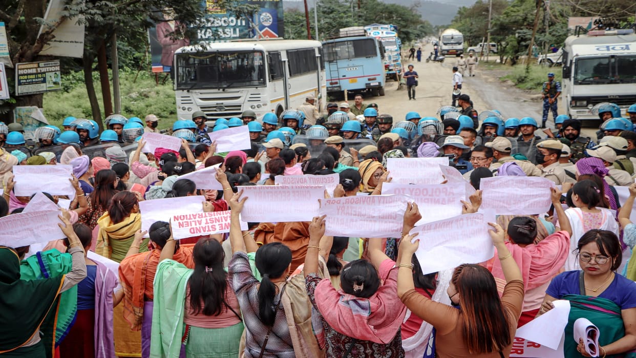 Protest rallies held in Manipur against gunfight in Manipur's Kuki villages, 'ex-CM's audio tape'