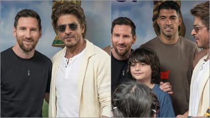 Shah Rukh Khan Meet With Football icon Lionel Messi With His Son Abram In Kolkata