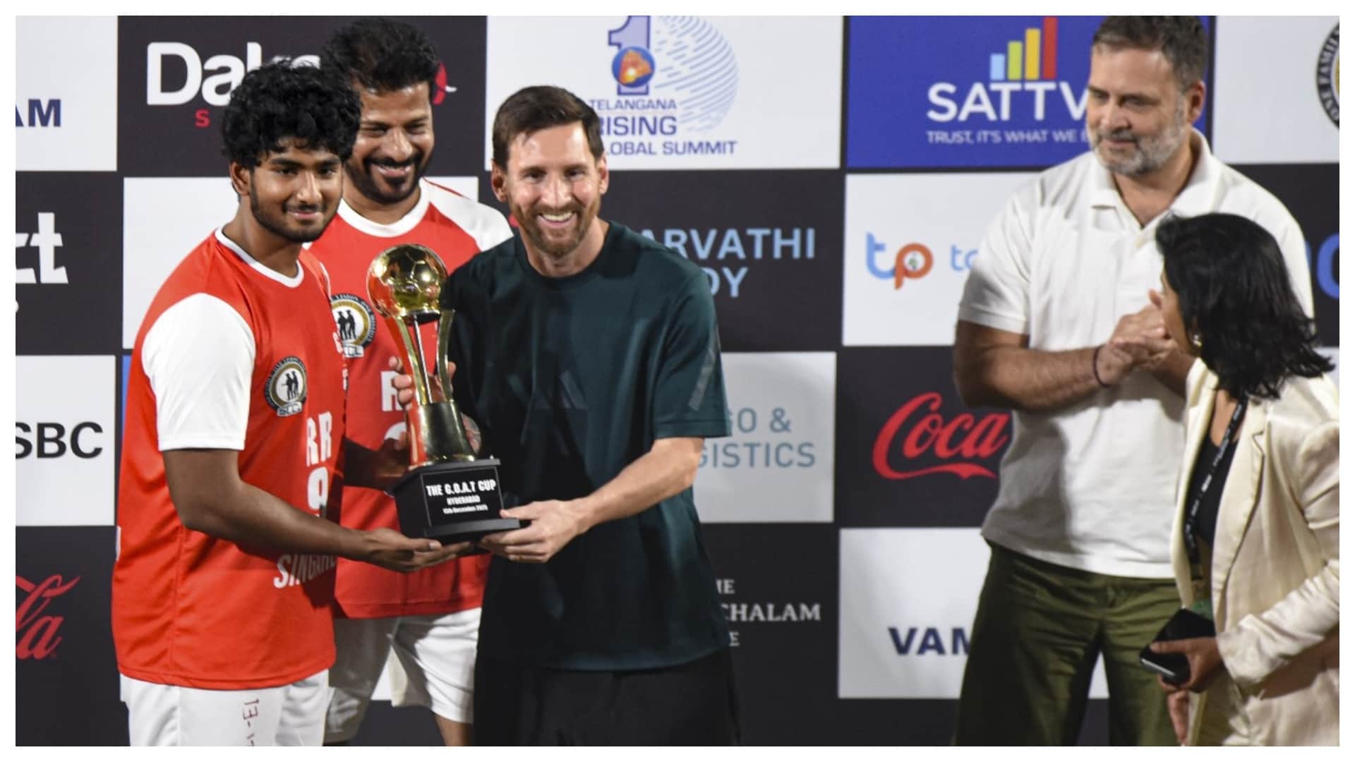 Lionel Messi India tour Participated in exhibition match at Rajiv Gandhi International Stadium, Hyderabad