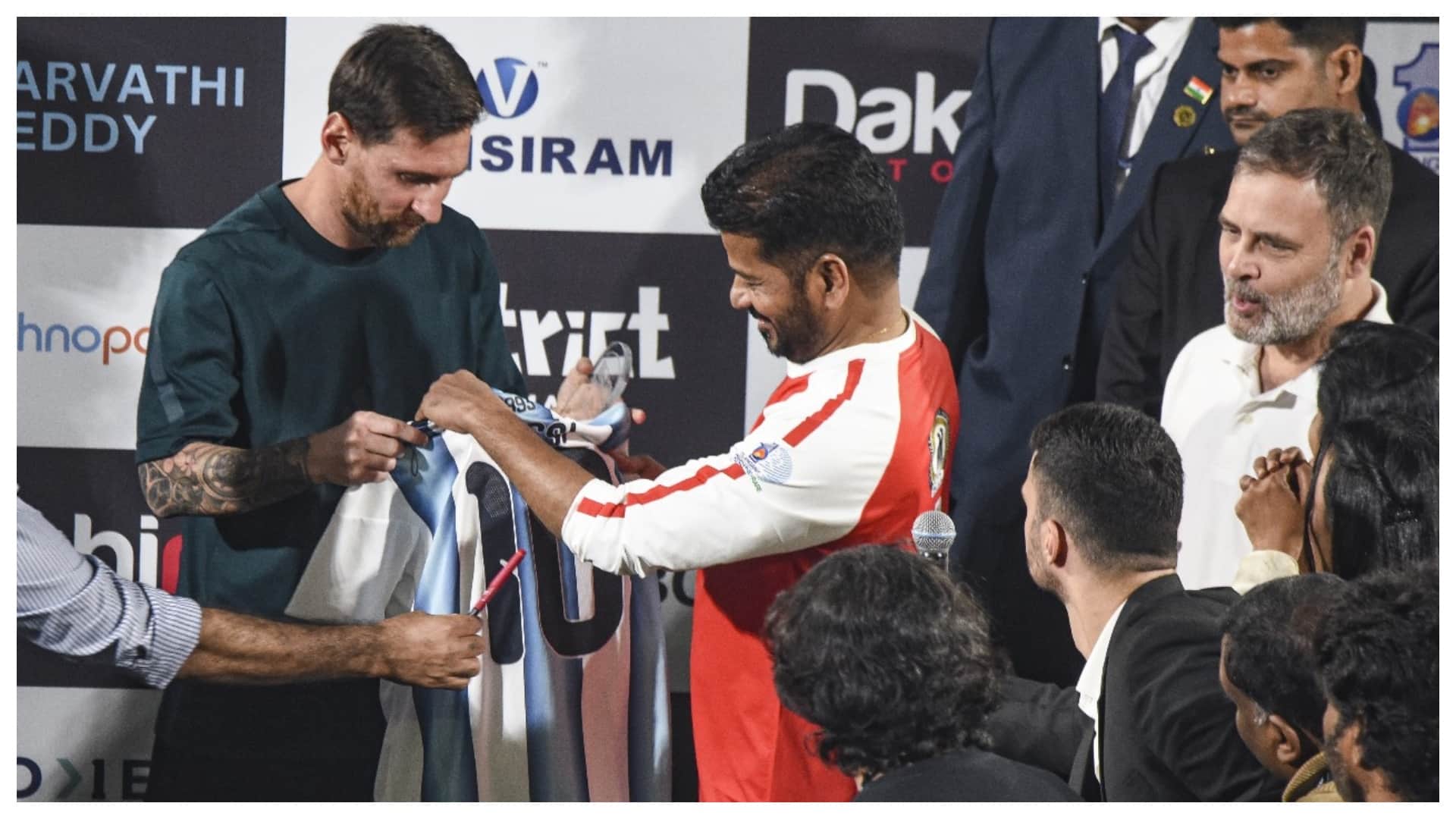 Lionel Messi India tour Participated in exhibition match at Rajiv Gandhi International Stadium, Hyderabad