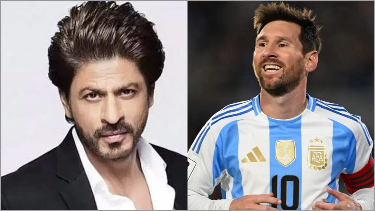 Shah Rukh Khan Lands Kolkata With Son Abram Ahead Of His Meeting With Lionel Messi At Function