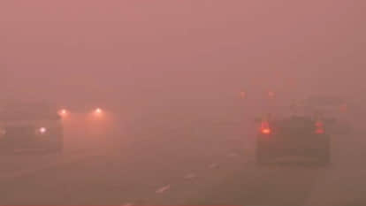 The city was engulfed in fog for the first time in the season, police issued advisory for motorists.