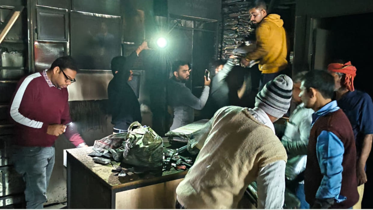 A fire broke out at a Raymond showroom due to a short circuit, destroying clothes worth millions.