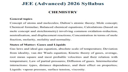 JEE Advanced 2026 Syllabus Released: Download Physics, Chemistry and Maths PDF on jeeadv.ac.in