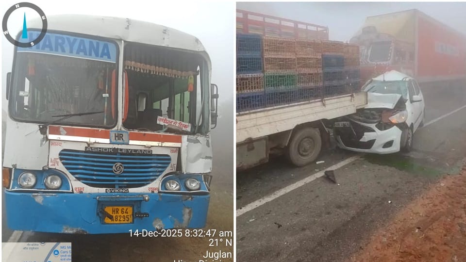 Fog causes road accidents in Haryana