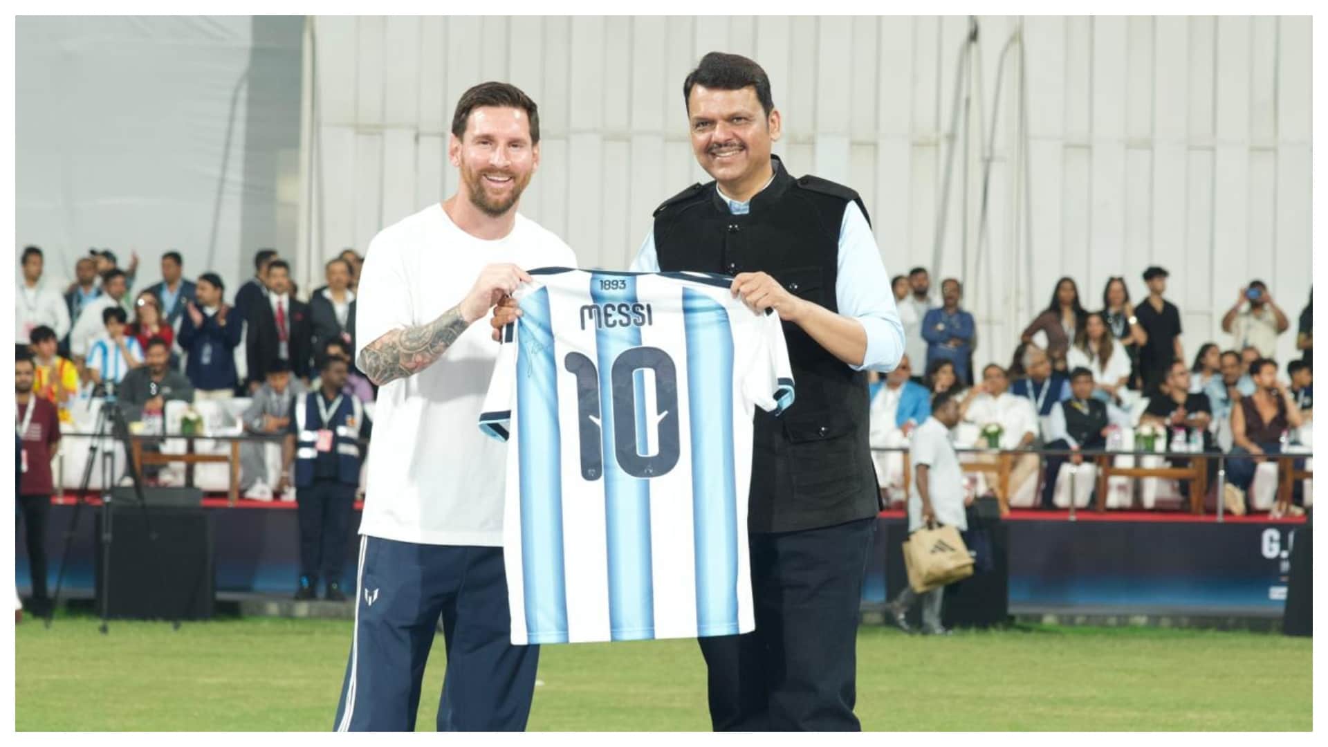Lionel Messi GOAT India tour Argentina Football star come together with Sachin Tendulkar at Wankhede photos