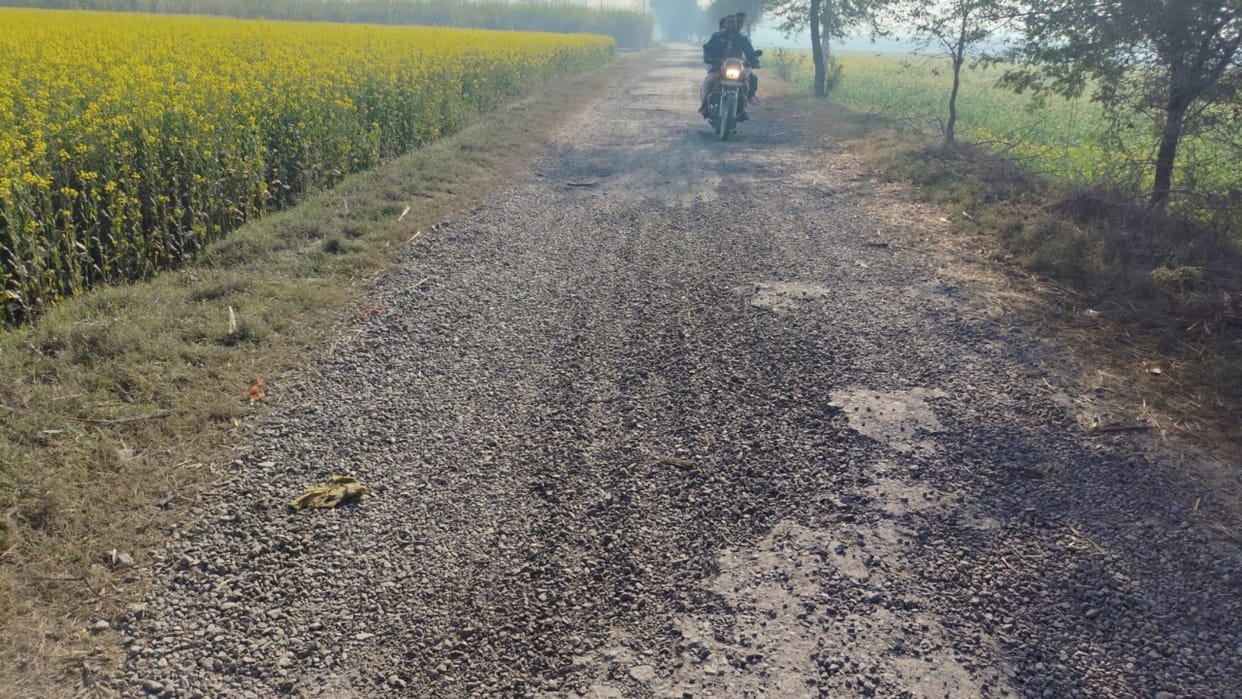 road started to fall apart within a year villagers have alleged corruption in lakhimpur kheri
