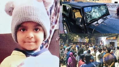थार की टक्कर लगने से बच्ची की माैत