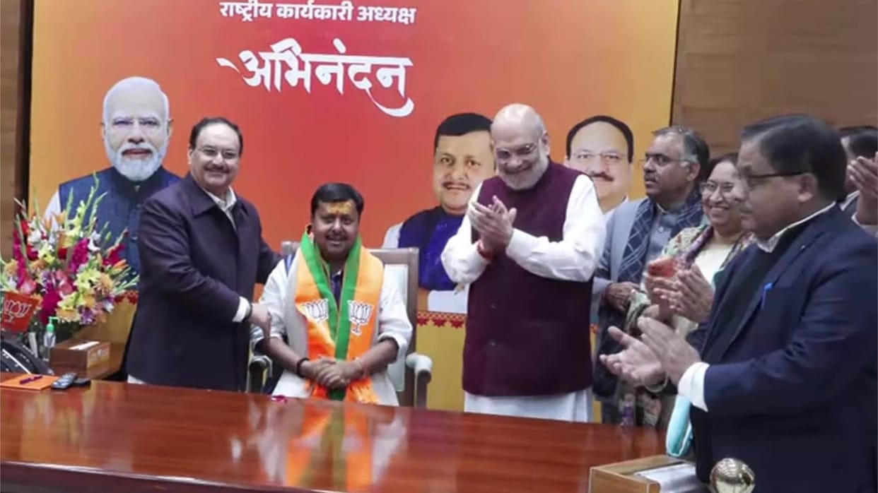 Nitin Nabin, newly appointed working president of the BJP, takes charge at the party headquarters in Delhi