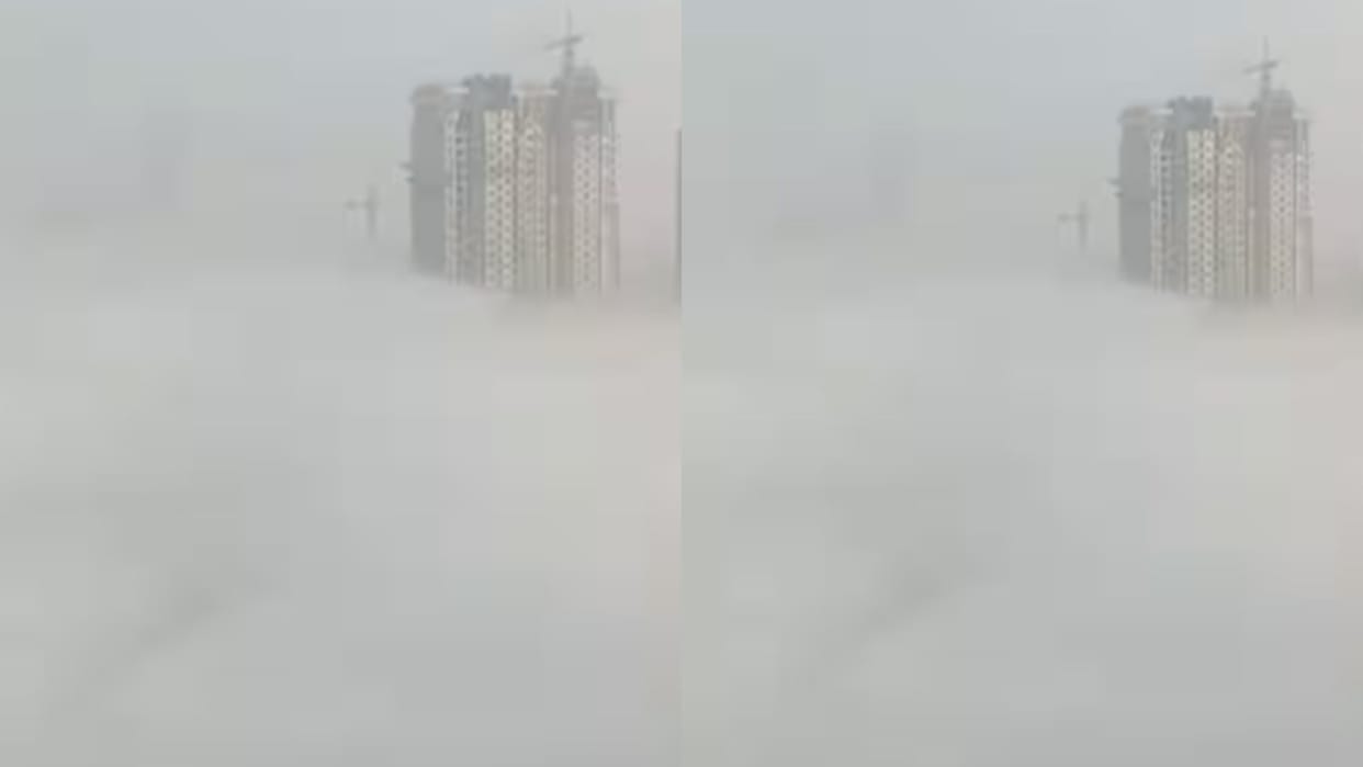 Delhi NCR dangerous pollution seen from the 10th floor people terrified Video goes Viral on Internet