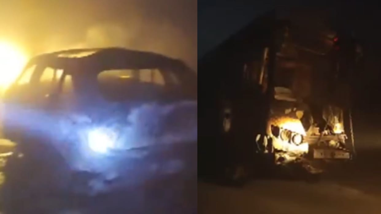 Delhi-Agra Expressway several buses vehicles catch major fire casualties