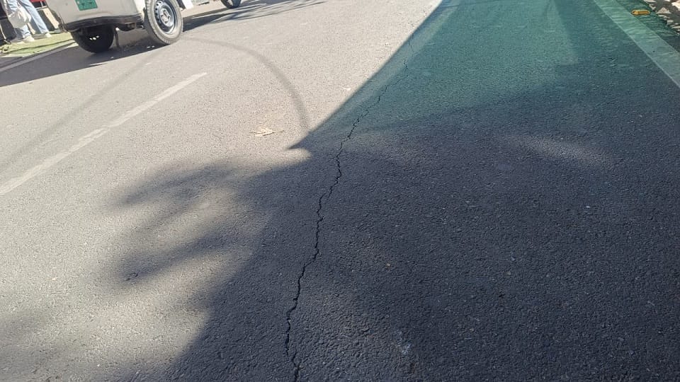 Cracks have also started appearing on Upper Mall Road Nainital