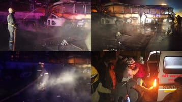 mathura horrific accident at yamuna expressway four passengers burnt alive Dead 25 injured mathura horrific accident at yamuna expressway four passengers burnt alive Dead 25 injured
