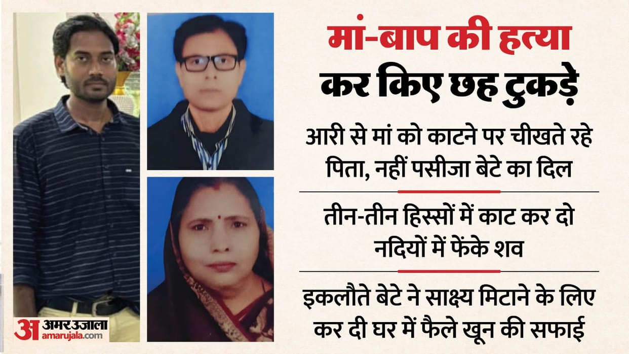 Double murder in Jaunpur Son cuts parents into six pieces and throws bodies into two rivers