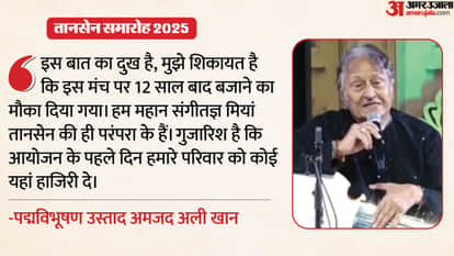 Ustad Amjad Ali Khan expressed his pain at the Tansen festival, saying it took him 12 years to invite him.