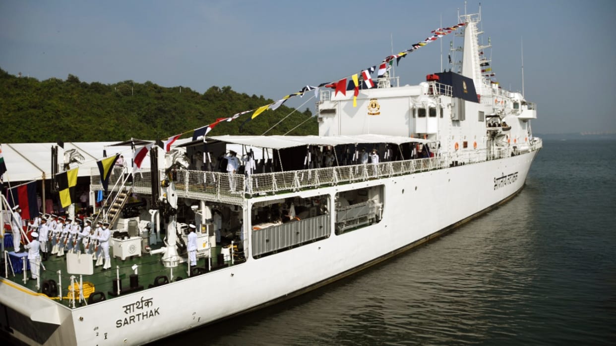 Indian Coast Guard s ship Sarthak entered Chabahar port Iran overseas deployment Gulf countries Pakistan