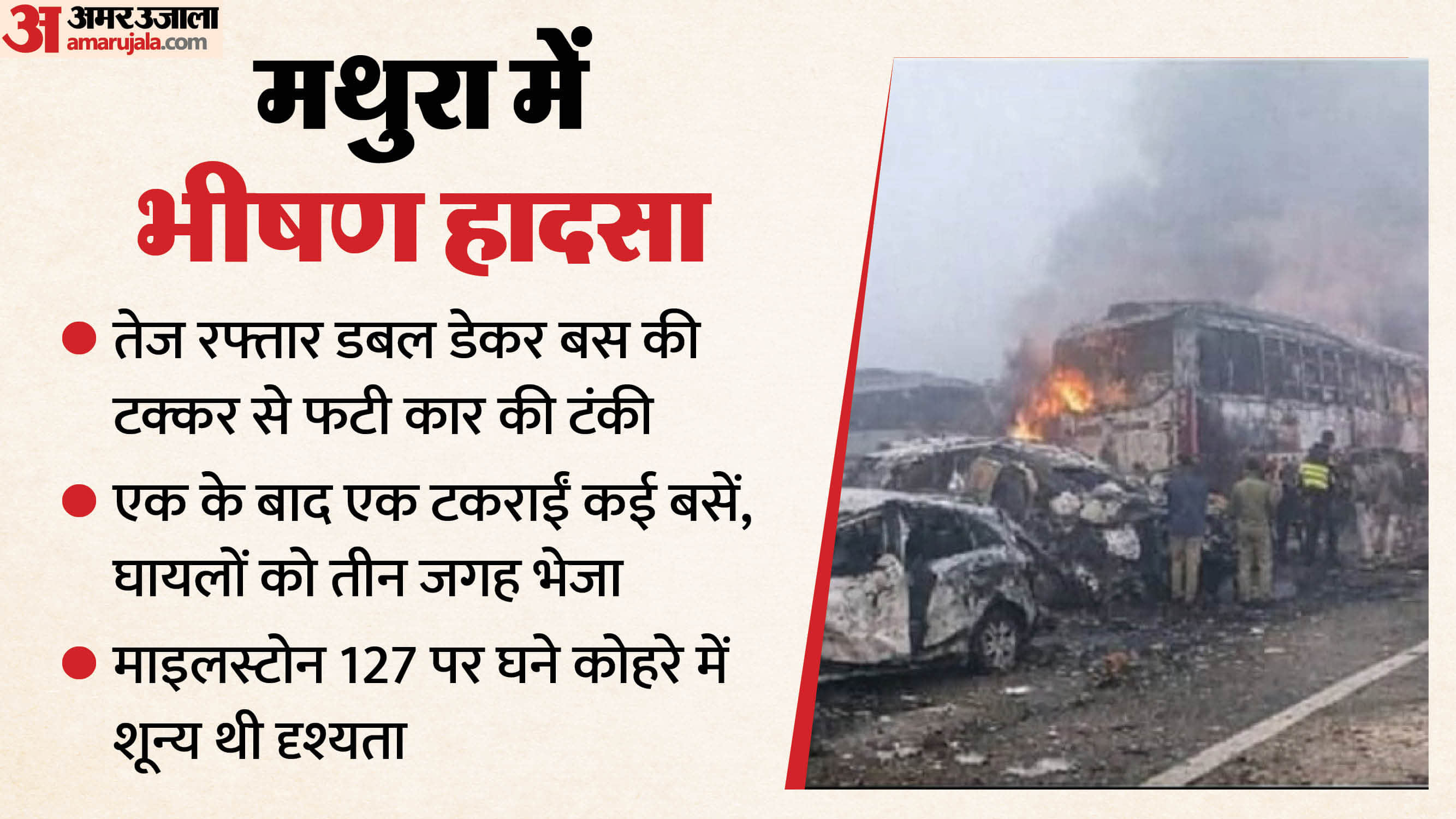 Mathura accident on expressway An argument that followed a collision between two cars led to horrific accident