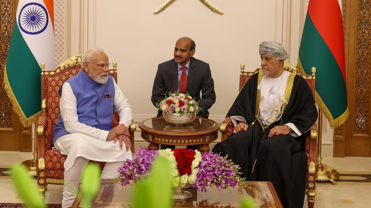 Prime Minister Narendra Modi arrives Muscat, Oman