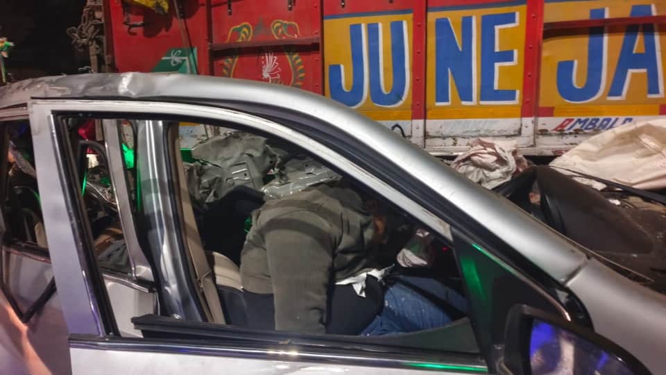 Rishikesh Accident Speeding Car completely destroyed after colliding with truck four bodies recovered  Photos