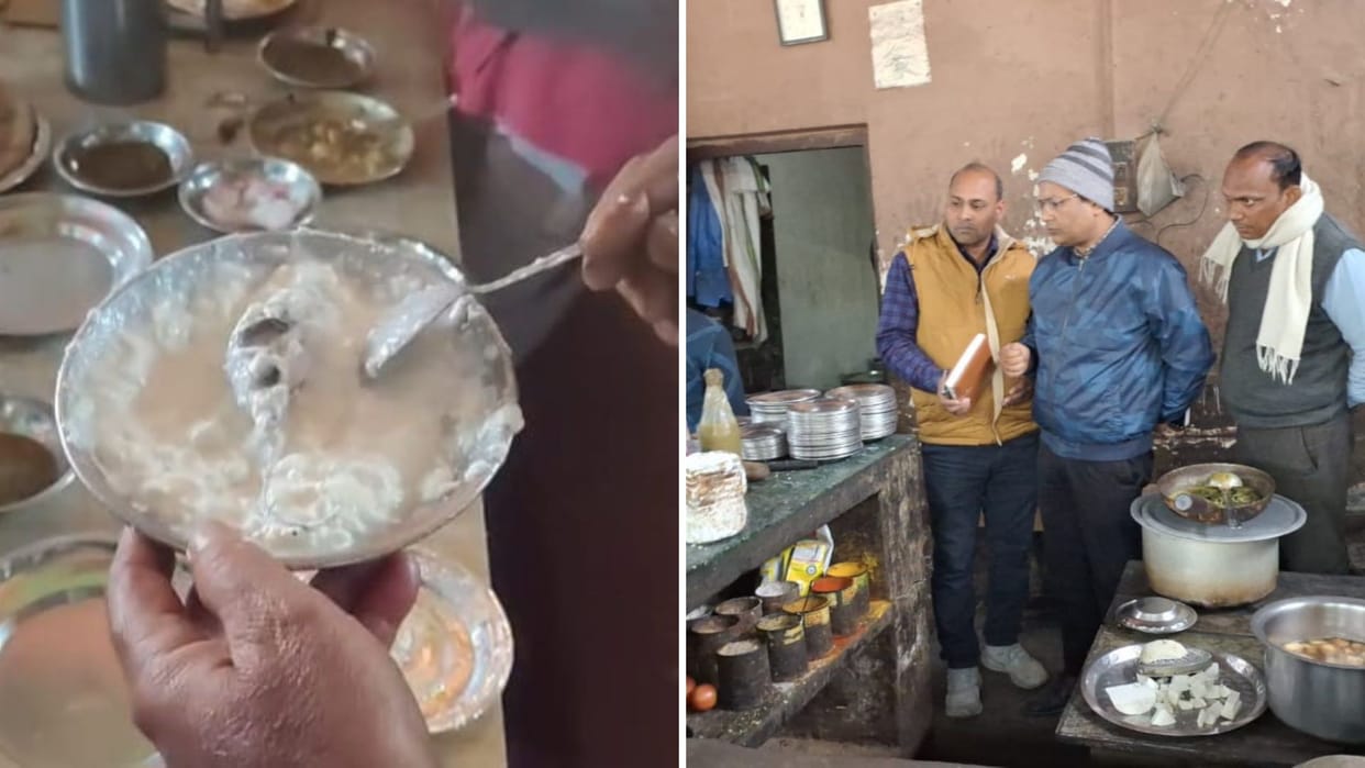 rat found in plate of curd New Samrat Dhaba ghazipur sealed video goes viral on social media