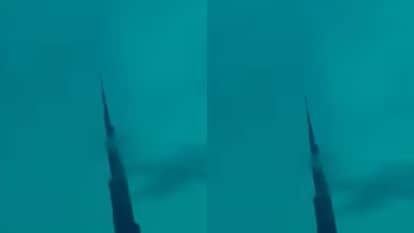 बुर्ज खलीफा पर गिरी बिजली