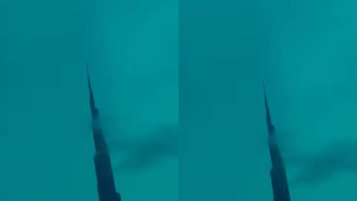Lightning strikes Burj Khalifa amid rain and thunder Crown Prince shares shocking video