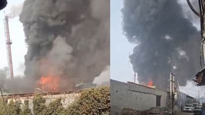 Massive Fire Breaks Out at Shivangi Metals Factory in Mathura Panic in Industrial Area