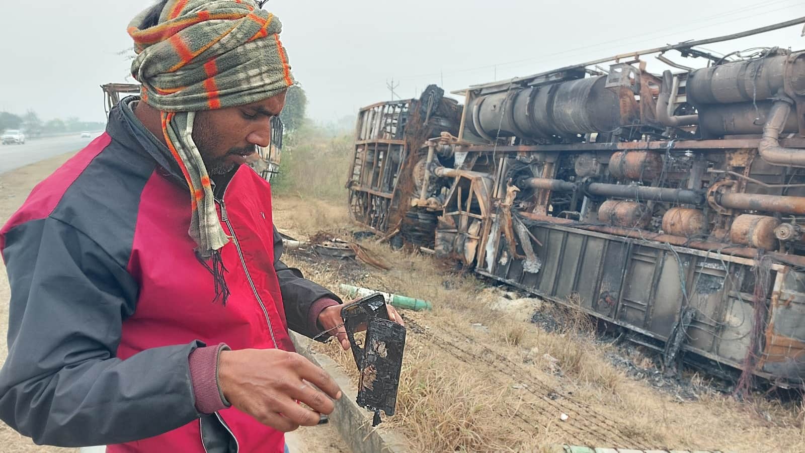 Yamuna Expressway Accident Photos scene at accident site remains shocking even on third day