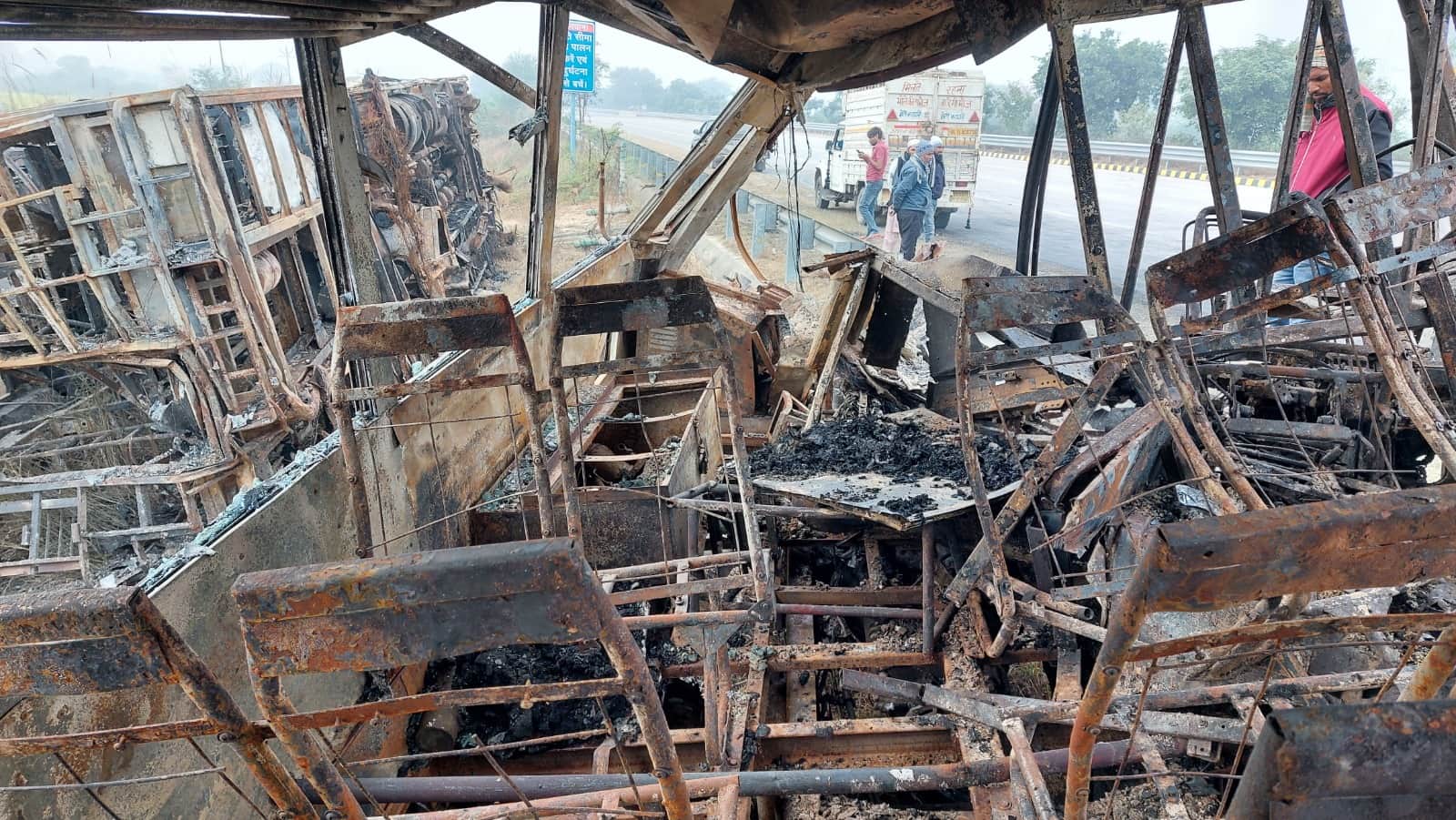 Yamuna Expressway Accident Photos scene at accident site remains shocking even on third day